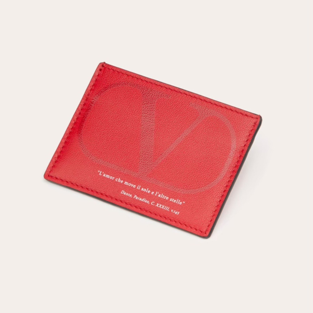 Valentino Garavani Dante Quote Cardholder – Signature Red – Made in Italy